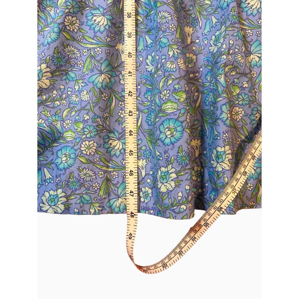 J.CREW Women's Provence Floral Dress MEDIUM Blue Smocked Waist Midi 100% Cotton - Picture 8 of 13